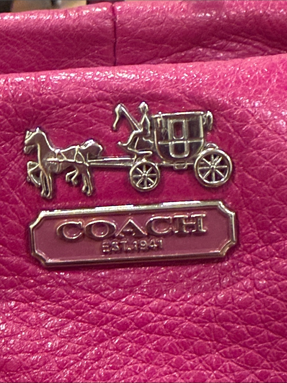 Coach Madison Isabelle Magenta Leather Shoulder/Crossbody Bag (#21224)(EUC) - Picture 4 of 17